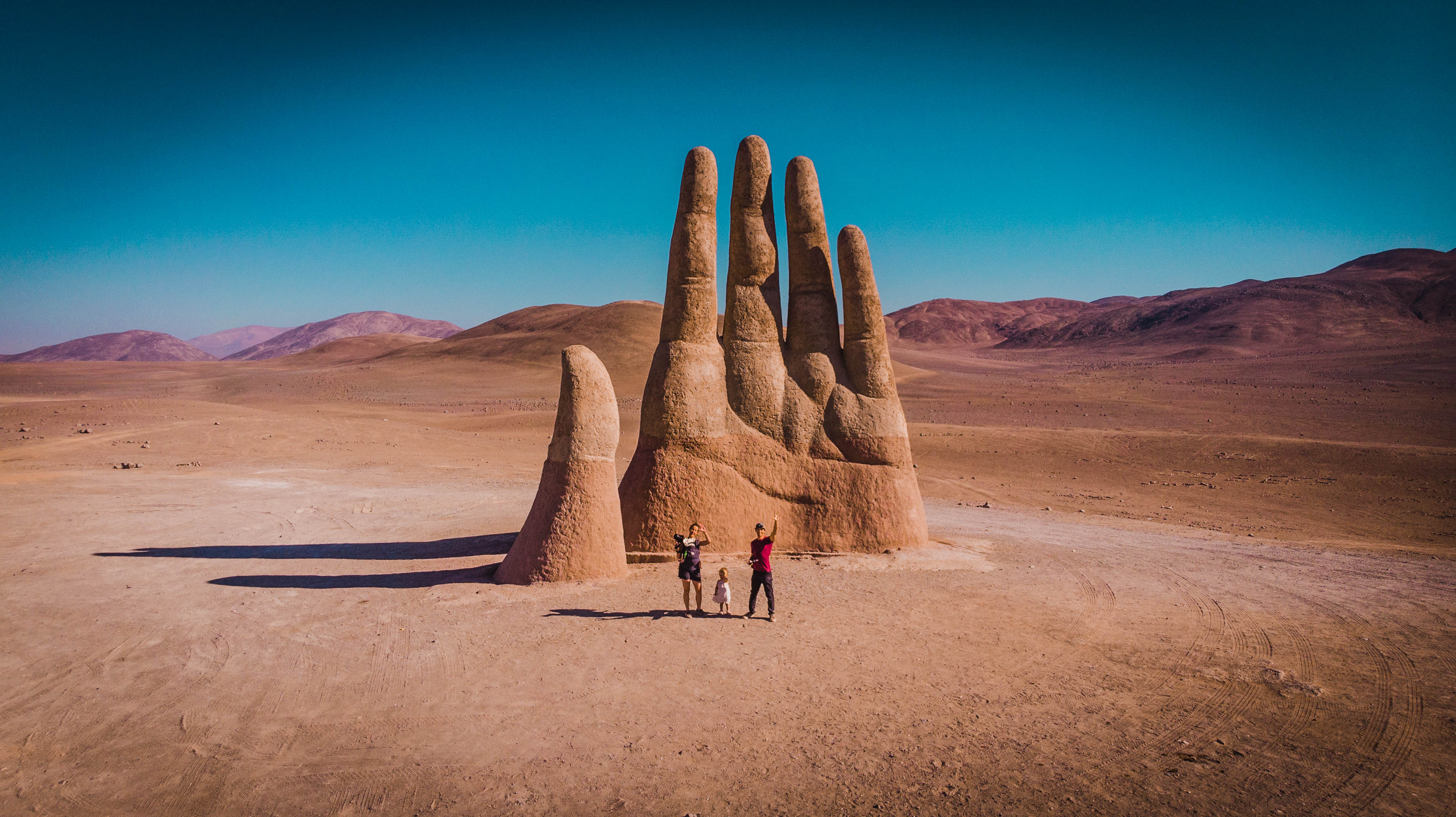 Drone shot of the Hand of the Desert